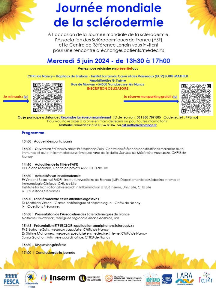 Programme JM Sclérodermie ASF-CHRU Nancy 5 juin 2024